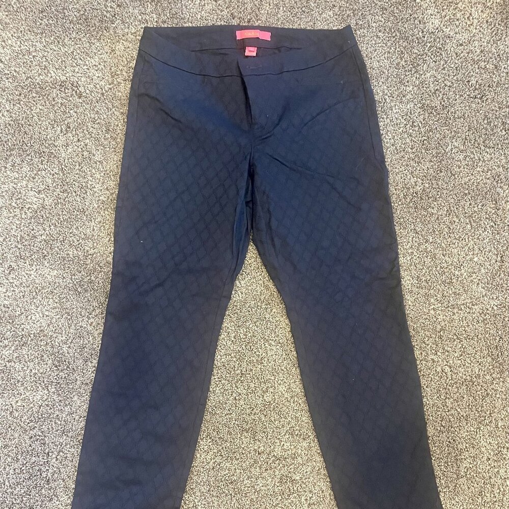 Lilly Pulitzer Navy Jacquard Slim Pants Size 8
